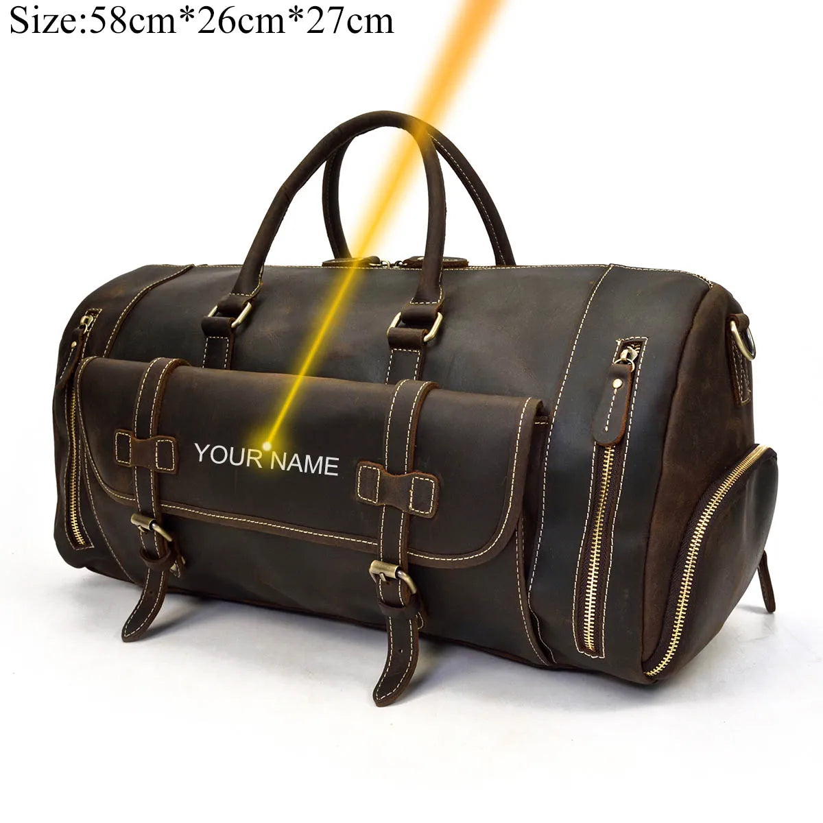 Luufan Genuine Leather Men's Travel Bag With Shoe Pocket Retro Crazy Horse Leather Big Capacity Luggag Bag Business Trip Handbag