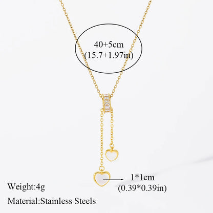 EILIECK 316L Stainless Steel Moon Pearl Zircon Puppy Pendant Necklace For Women Girl New Fashion Neck Chain Jewelry Gift Bijoux