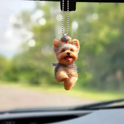 petshomesupplies 1 vibrant acrylic Happy Running Dog statue - car rearview mirror decoration, keychain bag, colorful and fun accessories