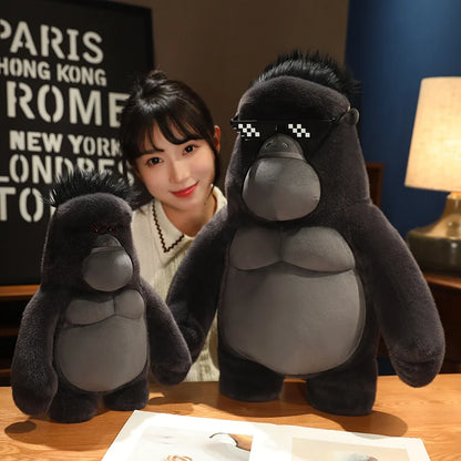 38cm  King Kong Plush Toys Black Ugly Gorilla Doll Movie Character Christmas Birthday Gift Zoo Souvenir
