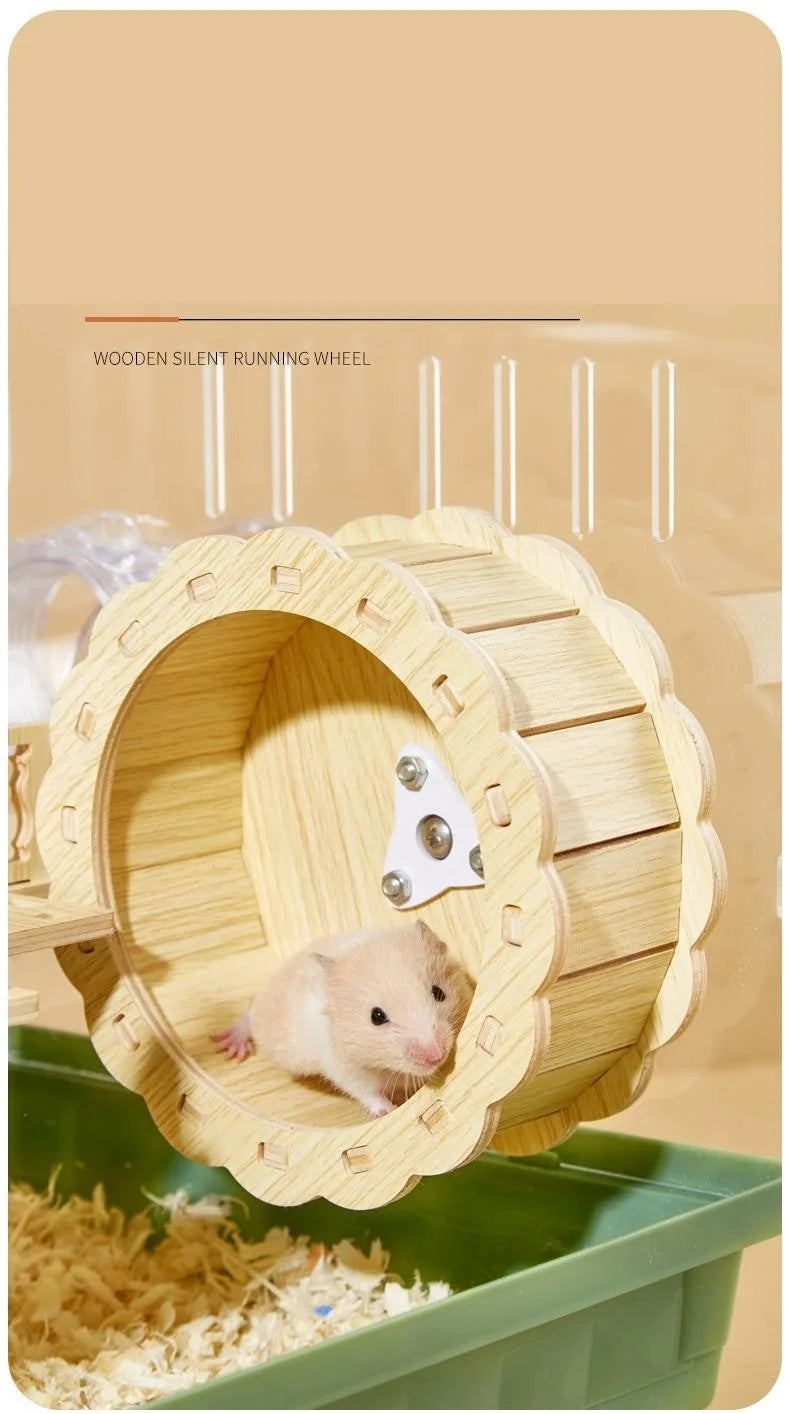 Two Floor Log Hamster Cage Large Space Special Acrylic Cage For Golden Bear Honey Bag Glider Pet Nest Cage Pet Supplies