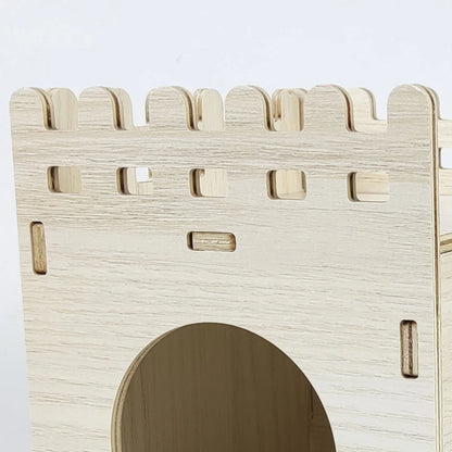 Creative Hamster Nest Wooden Fence Villa Pet Home Supplies Comfortable Sleeping Nest Simple Style Solid Color House Villa