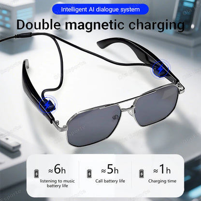 2025 AI Smart Glasses Pro Real-Time 17 Language Translator Bluetooth 5.4 HD Call UV400 Sunglasses Touch Remote Camera For Xiaomi