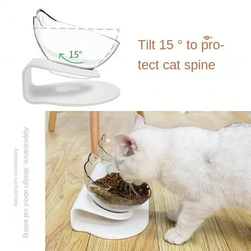 Slanted Mouth Cat Bowl, Neck Protector, Cat Double Bowl, Pet Transparent Bowl, Cat Food Bowl, Pet Supplies, Cat Ear Bowl, Dog Food Bowl