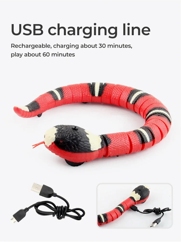 Smart Sensing Snake Interactive Cat Toys Automatic Toys For Cats USB Charging Accessories Kitten Toys for Pet Dogs Game Play Toy