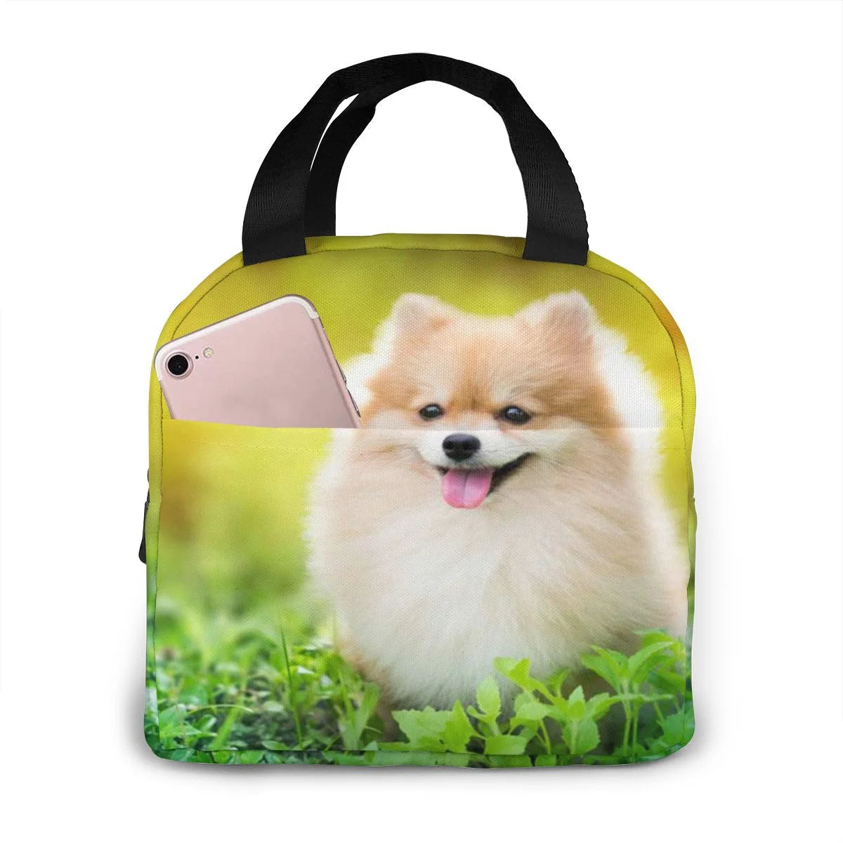 Pomeranian Dog Insulated Lunch Bag For Reusable Waterproof Cooler Bag Lunch Box For Teens Girls School Travel Picnic