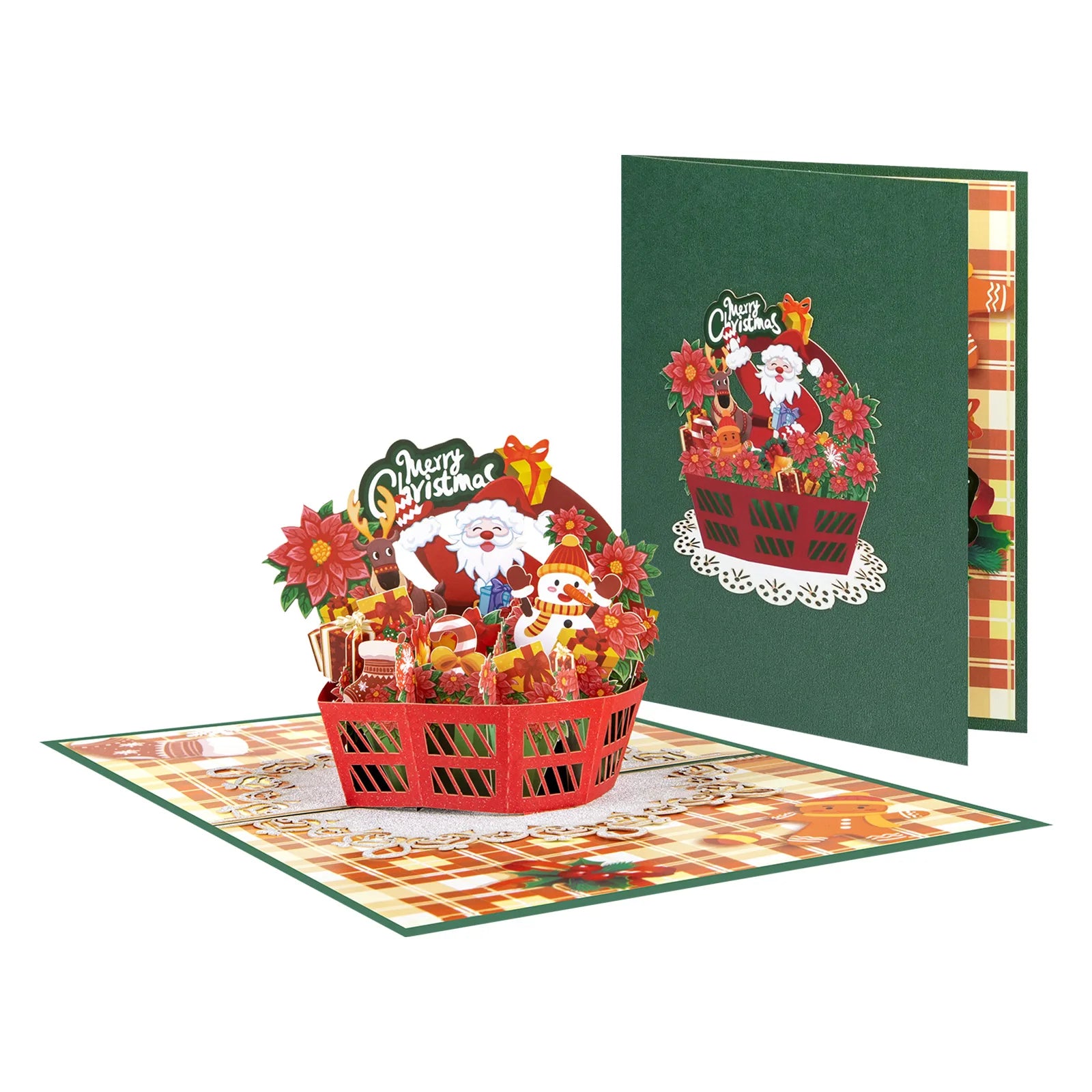 Christmas Pop Up Card, Christmas Bouquet Popup Card, Happy Holidays New Year