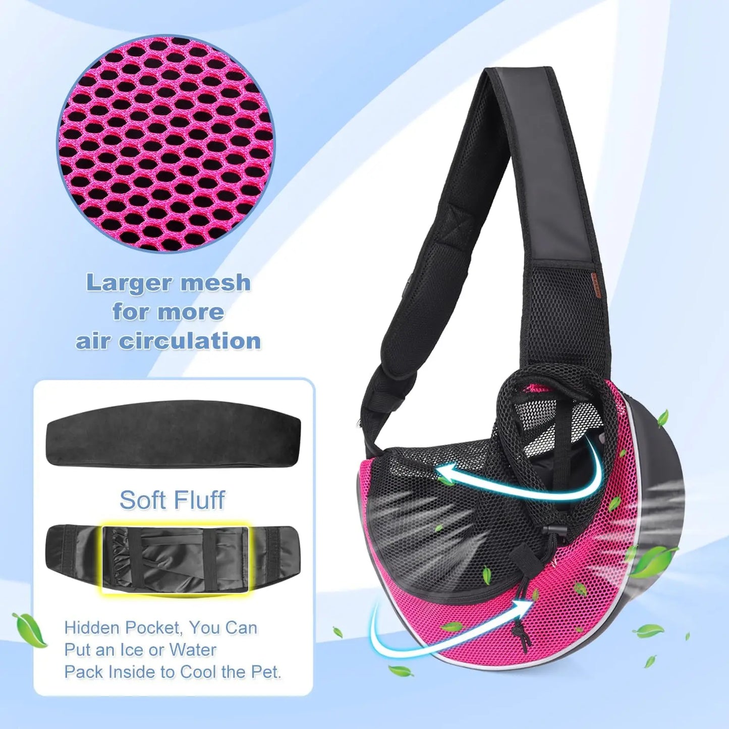 Pet Puppy Carrier for Outing Travel Mesh Breathable Shoulder Bag Large Space Pet Front Bag Suitable for Walking Cat Carrier Bag