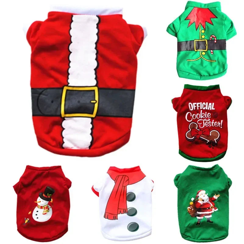 Christmas Dog Clothes New Year Pets Dogs Clothing For Small Medium Dogs Costume Chihuahua Pet Shirt Warm Dog Clothing Yorkshire