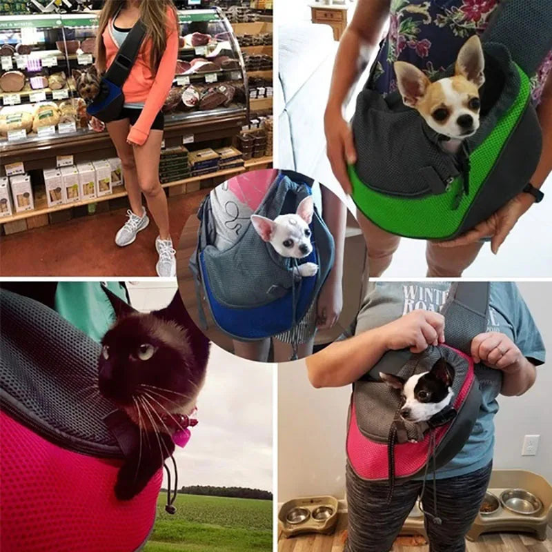 Pet Bag Portable dog Carrier Breathable Outdoor Travel cat Shoulder Bag Comfort Foldable dog carrier pet cat Cross-body Bags