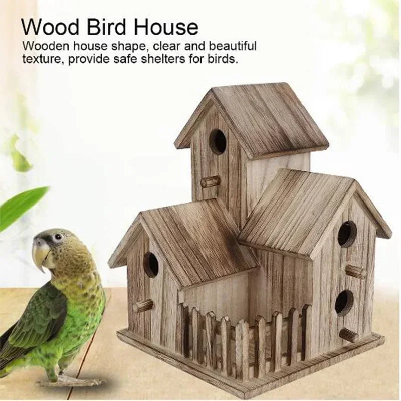 Wild Wooden Bird House Outdoor Garden Courtyard Creative Bird Rest Nest Mountable Nesting Box Bird Breeding Box