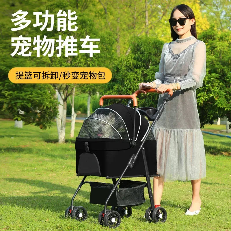 Pet Cart Dog Cat Large Dog Small Dog Out Pet Cart Outdoor Travel Lightweight Foldable