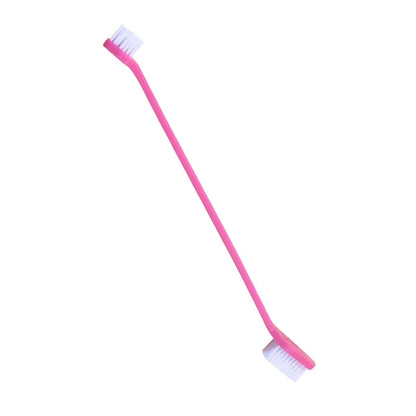 10PCS Pet Toothbrush Pet Long Handle Double Head Toothbrush Dog Oral Cleaning Care