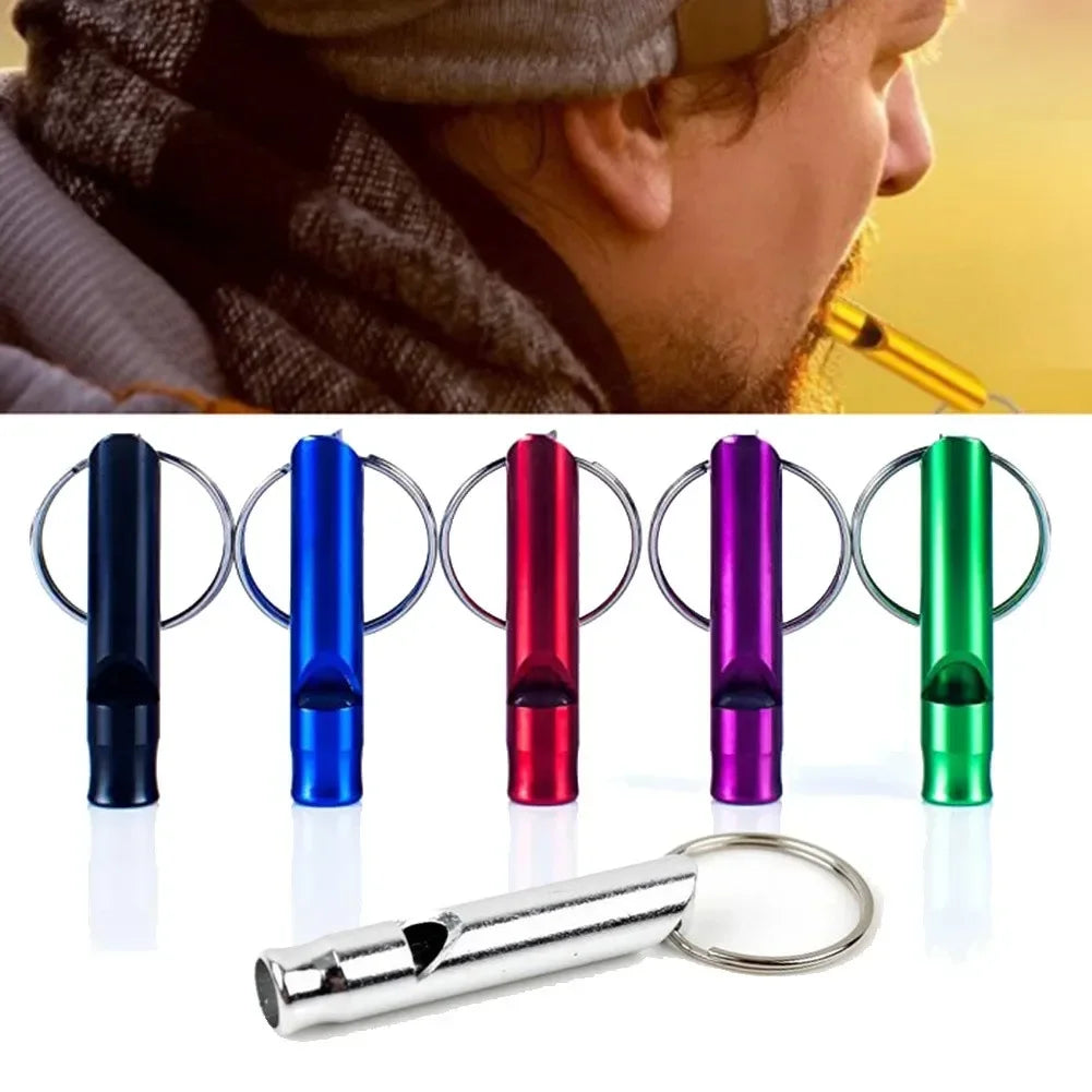 Hiking Keychain Whistle Outdoor Training 45*8mm Aluminum Alloy Distress Helper Mini For Birds For Training Pets