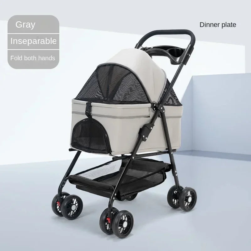 Pet Cart, Dog, Cat, Teddy Baby Stroller, Small Pet Cart, Lightweight and Foldable for Outdoor Travel