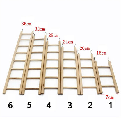 Wooden Ladder Swing Scratcher Climbing Ladder Hamsters Parrot Toys Pet Supplies