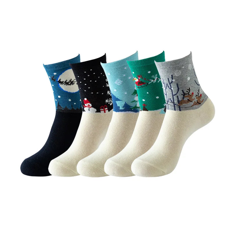 5 Pairs Women Socks Cartoon Cat Cute Funny Personality Soft Comfortable Chrismas Gift High Quality Cotton Socks For Women