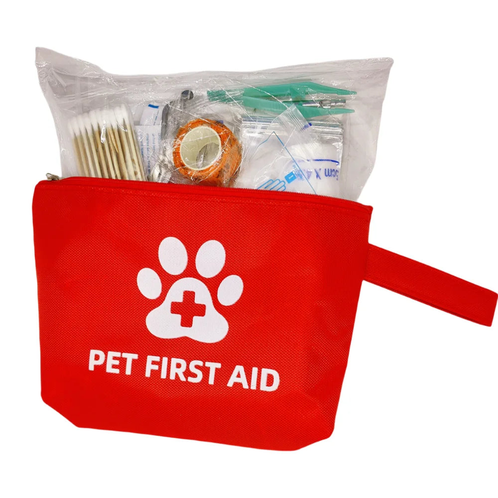 Pet Emergency Kit Dog Cat Travel Kit for Waterproof Resistant High Visibility Reflective First Aid Pouch Dog Camping Essentials