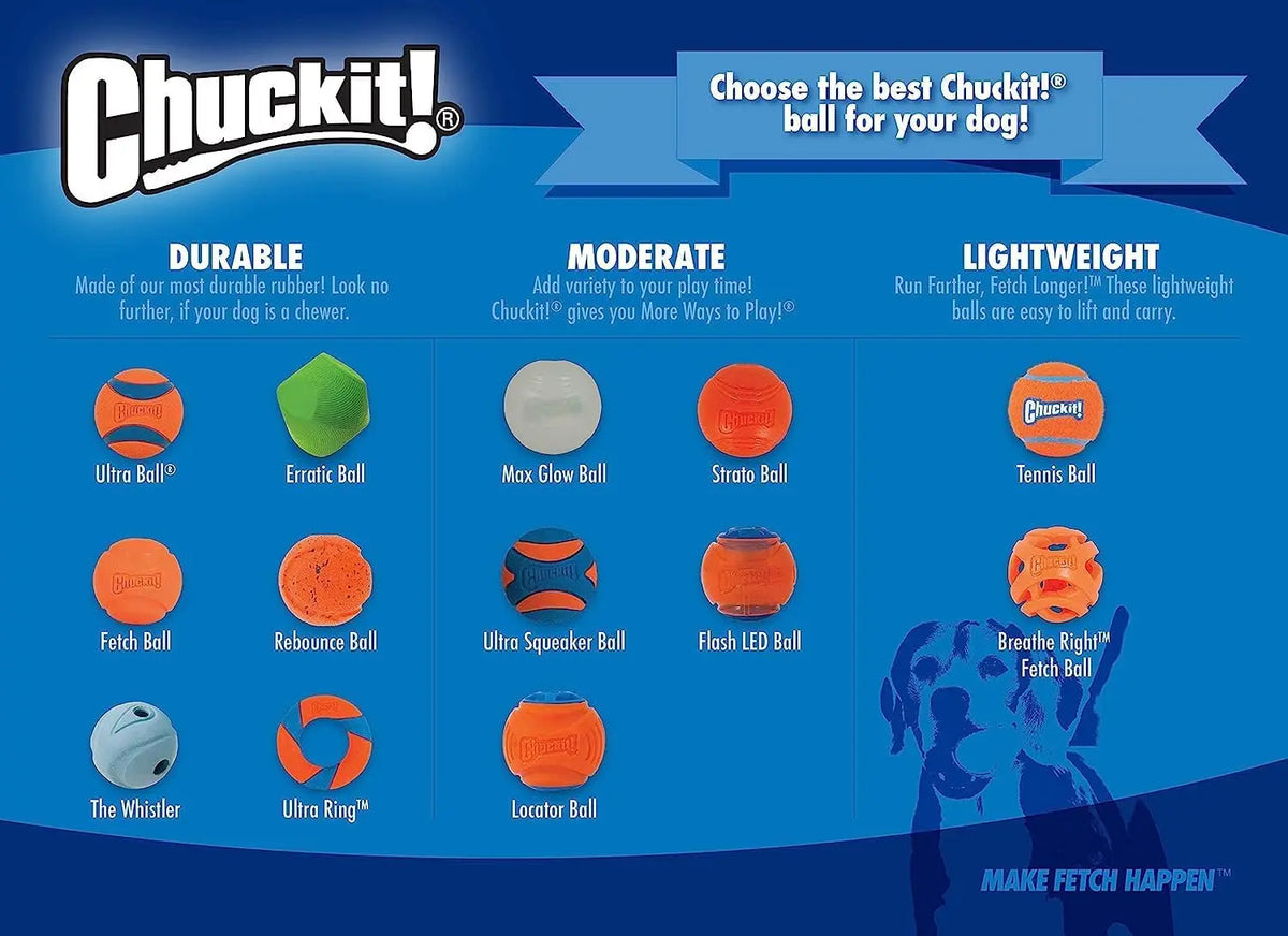 Chuckit Fetch Medley Dog Ball Dog Toys, Pack of 3