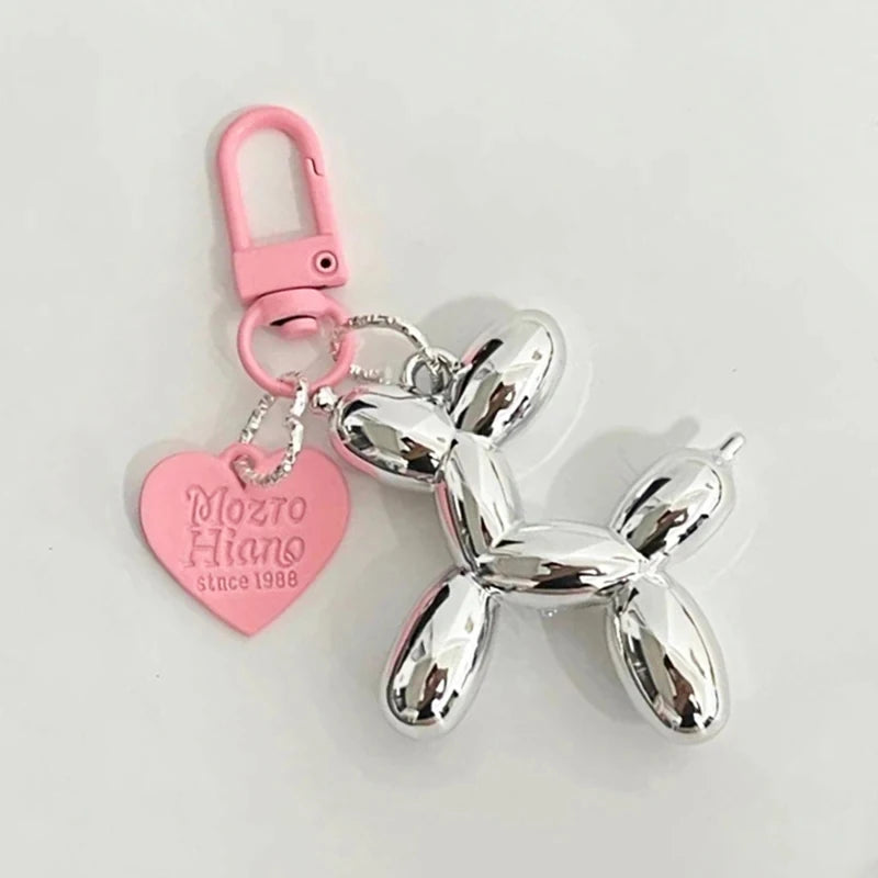 Fashion Keychain Punk Y2K Balloon Dog Keychains for Women Bag Pendant Jewelry Trinket Girl's Car Key Ring