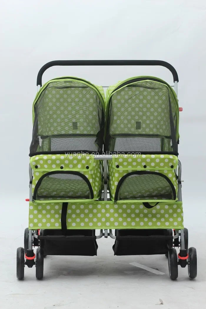 Pet Stroller,High Quality Wholesale Foldable Big Double Twin Wheels Pet Stroller For Two Dogs