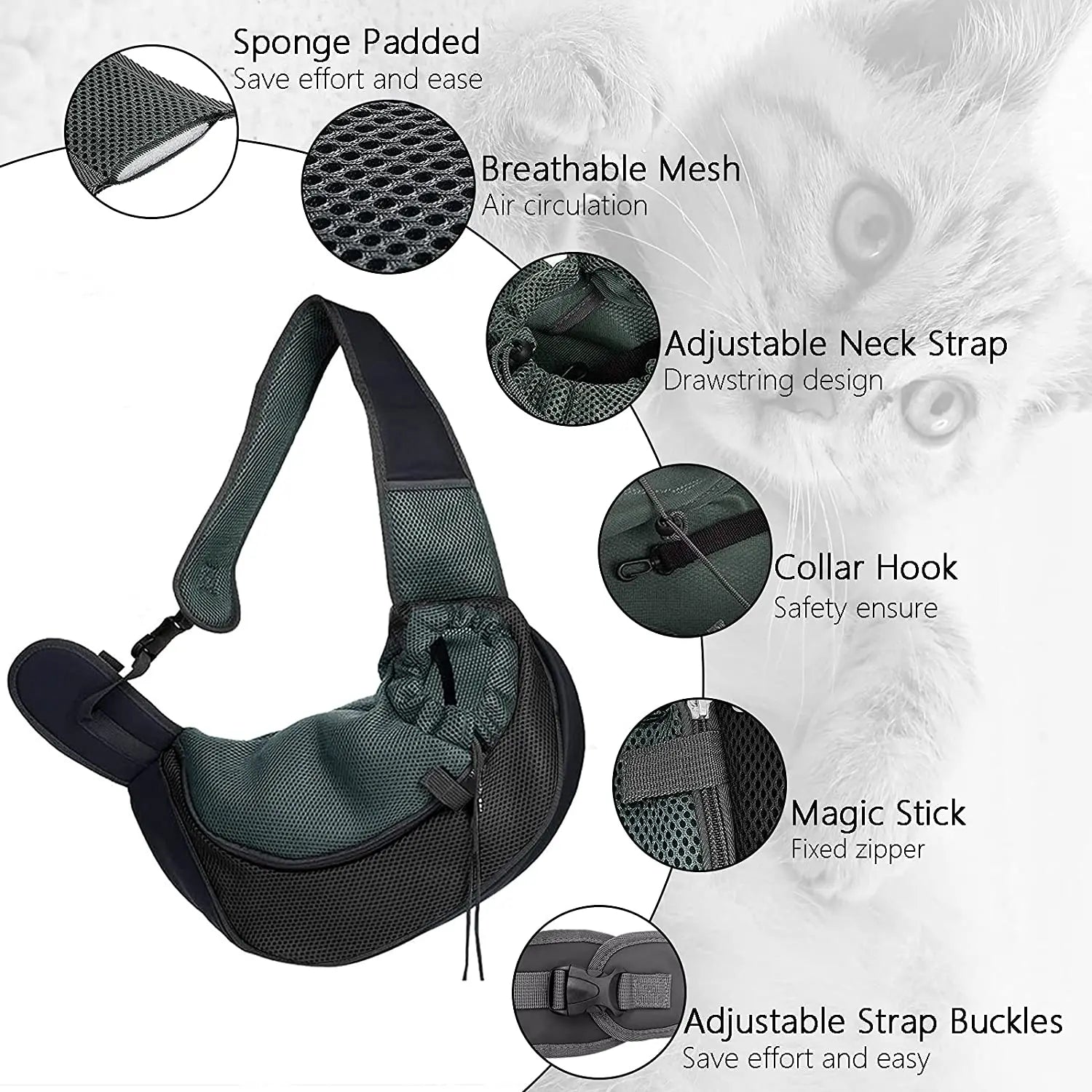 Pet Bag Portable dog Carrier Breathable Outdoor Travel cat Shoulder Bag Comfort Foldable dog carrier pet cat Cross-body Bags