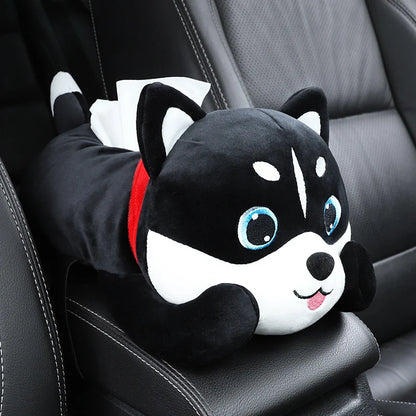 Monkey Tissue Holder for Car Plush Cute Car Tissue Holder High Quality Cartoon Dog Car Tissue Box Armrest Box