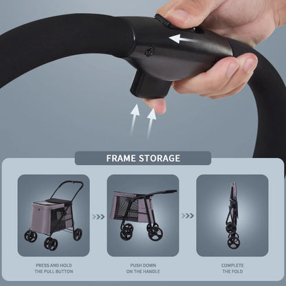 China Wholesale Outdoor retractable pet stroller cart open pet wagon stroller for travel