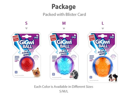 Interactive Dog Ball Pet Toys G-Ball Series Squeaky 2.5' Bouncy Assorted Colors for Small/Medium Dogs