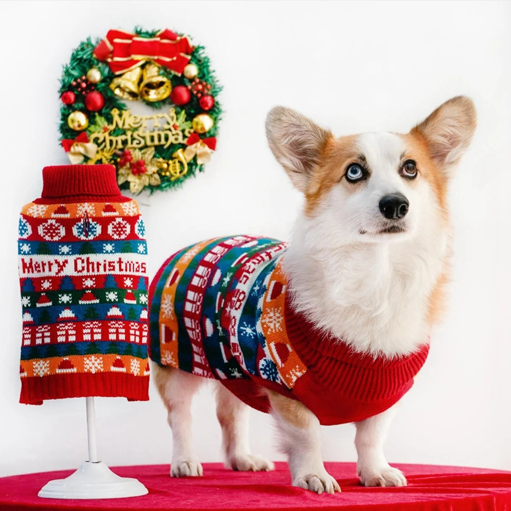 Puppy Sweaters Christmas Pet Clothes Winter Warm Pet Knitwear Clothing for Small Dogs Cute Warm Knitted Puppy Cat Costumes