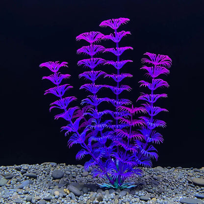 7.08 吋魚缸仿真植物水族箱人造裝飾植物擺飾水草魚缸塑膠裝飾 18 厘米