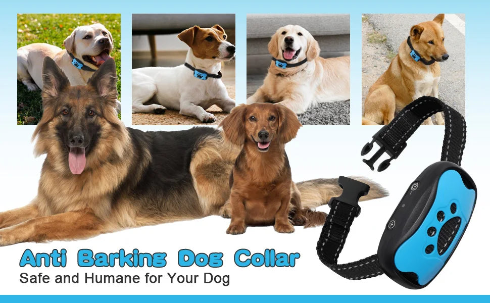 Dog Training Collar Anti-barking Collar Automatic Anti Bark Dog Bark Collar 2 Modes Adjustable Dog Bark Stopper Collar for Dogs