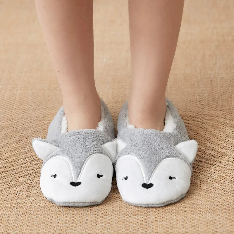 Fluffy Slippers Women winter warm Unicorn Dog Anti Slip Kawaii Fuzzy Ladies Panda Plush Soft Female Cartoon Shoes Home Indoor