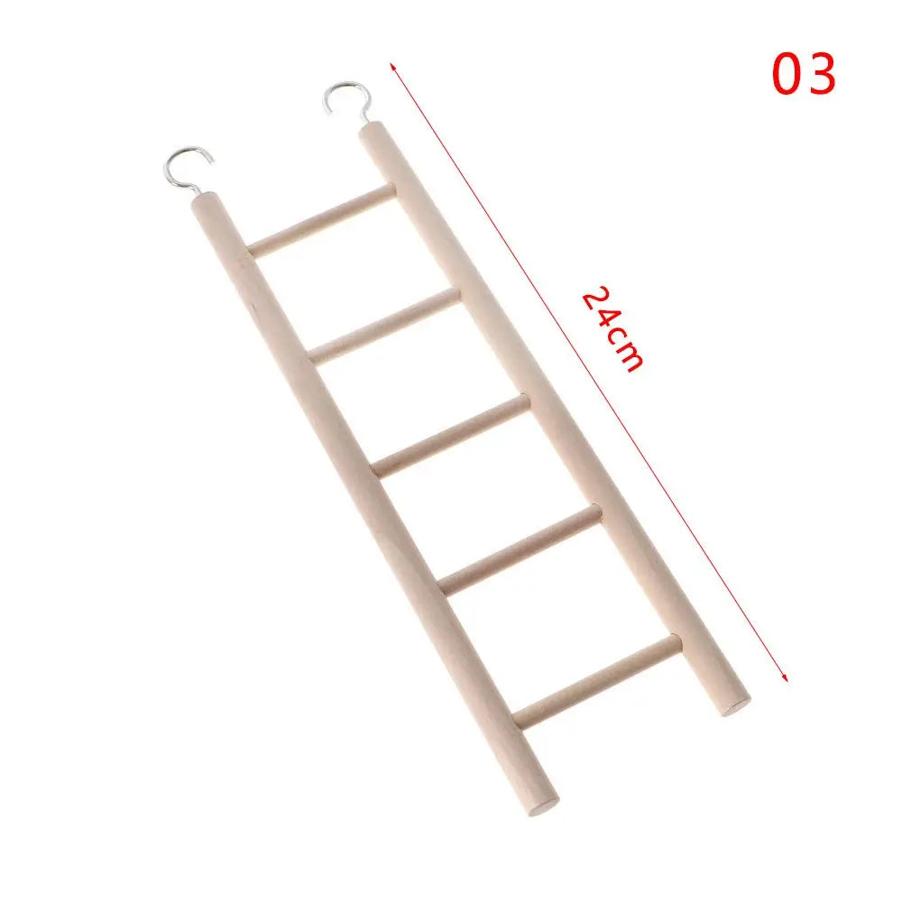 Wooden Ladder Swing Scratcher Climbing Ladder Hamsters Parrot Toys Pet Supplies