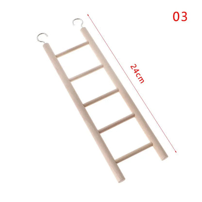 Wooden Ladder Swing Scratcher Climbing Ladder Hamsters Parrot Toys Pet Supplies