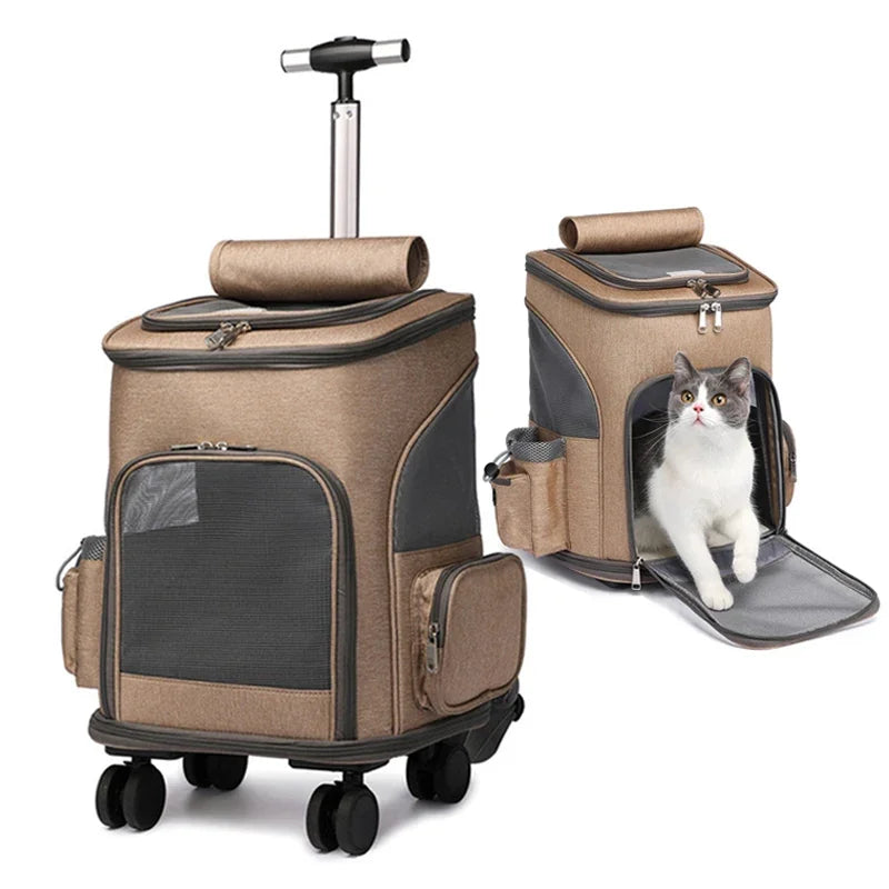 Pet Travel Stroller Travel  Adjustable Detachable Expandable Carrying Backpack