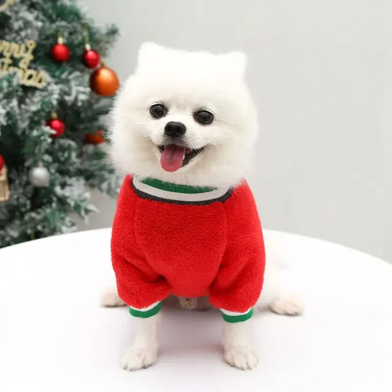 Dog Christmas Clothes Winter Warm Pet Clothes for Small Medium Dogs Elk Santa Claus Dog Cats Coat Hoodies Christmas Dogs Costume