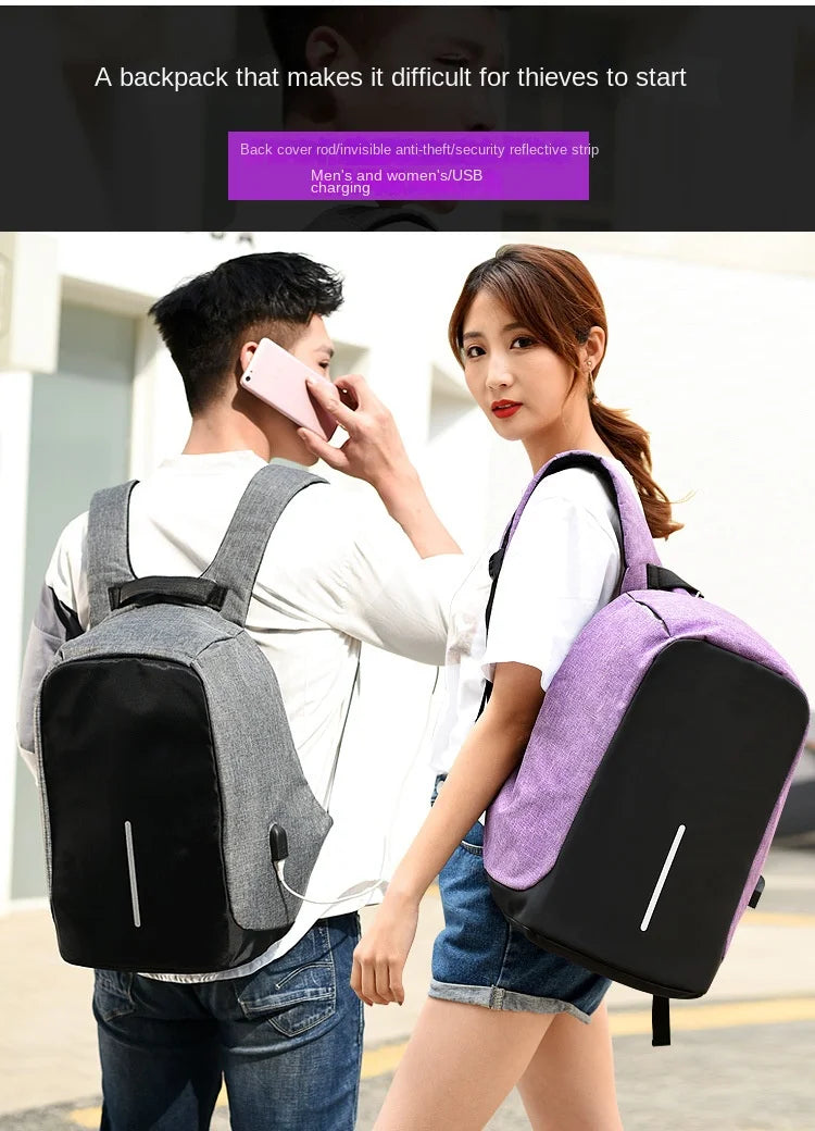 15.6-inch Backpack for Men's Business Travel Anti-theft Computer Bag, Waterproof USB Charging Anti-theft Backpack