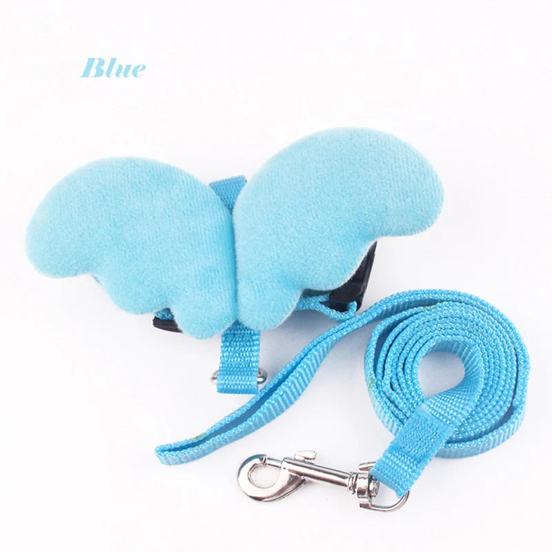 Cute Angel Wing Pet Rabbit Harness and Leash for Cats Rabbits Personalized Rabbit Harnesses Bunny Accessories Hamster Clothes