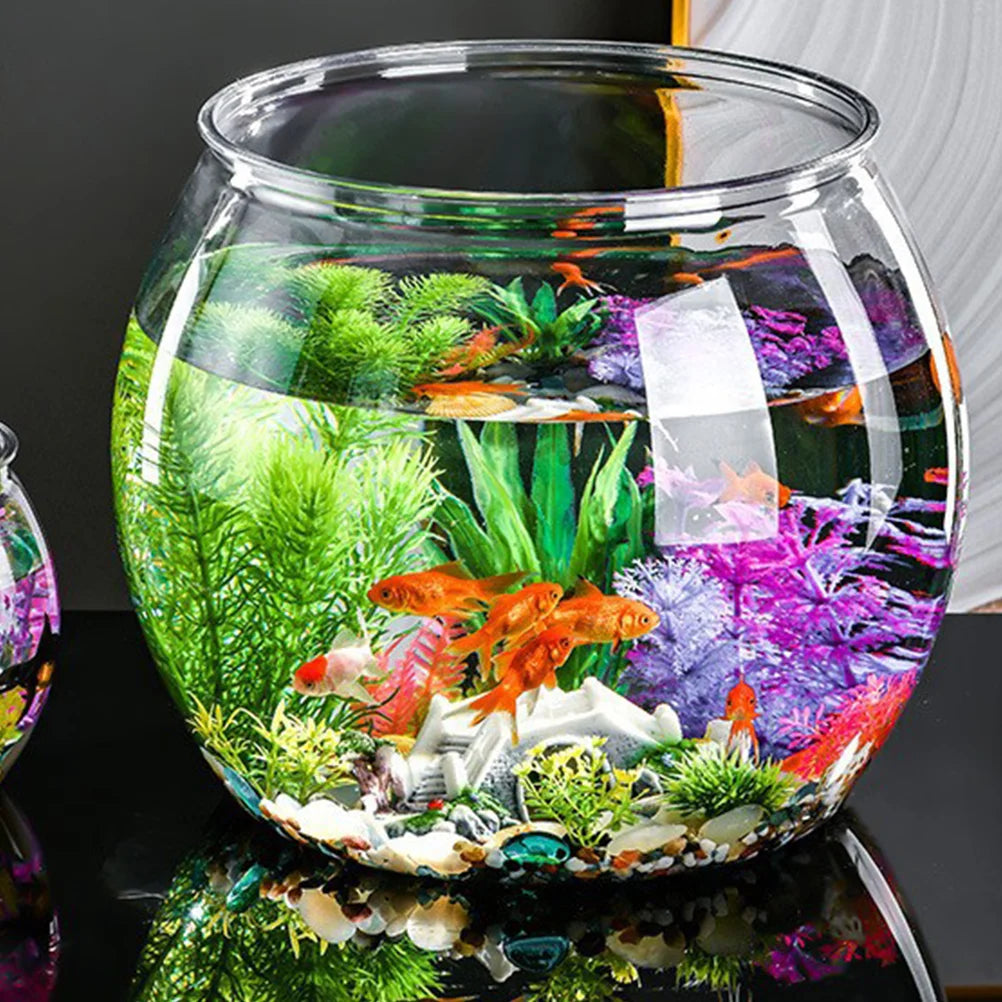 Plastic Fish Bowls Round Aquarium Clear Fish Keeper Tanks Vase Pot Goldfish Bowl Fish Bowls Diy Snow