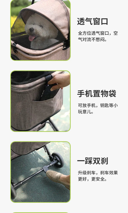 Lightweight Folding Pet Stroller for Cats & Small Dogs