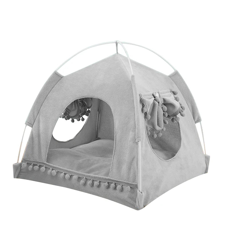Foldable Cat & Dog Tent Bed – Summer Cave House for Small Pets
