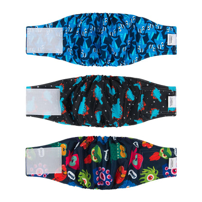Petshomesupplies (3pcs per pack) CuteBone Reusable Dog Diapers Washable Dog Belly Bands for Male Dogs Wraps Doggie Diapers
