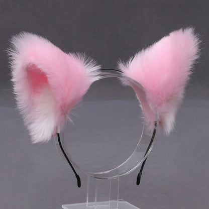 Fox Cat Ear Plush Hair Hoops Cosplay Fluffy Plush Hairband Headband Women Girl Masquerade Party Headwear Hair Accessories