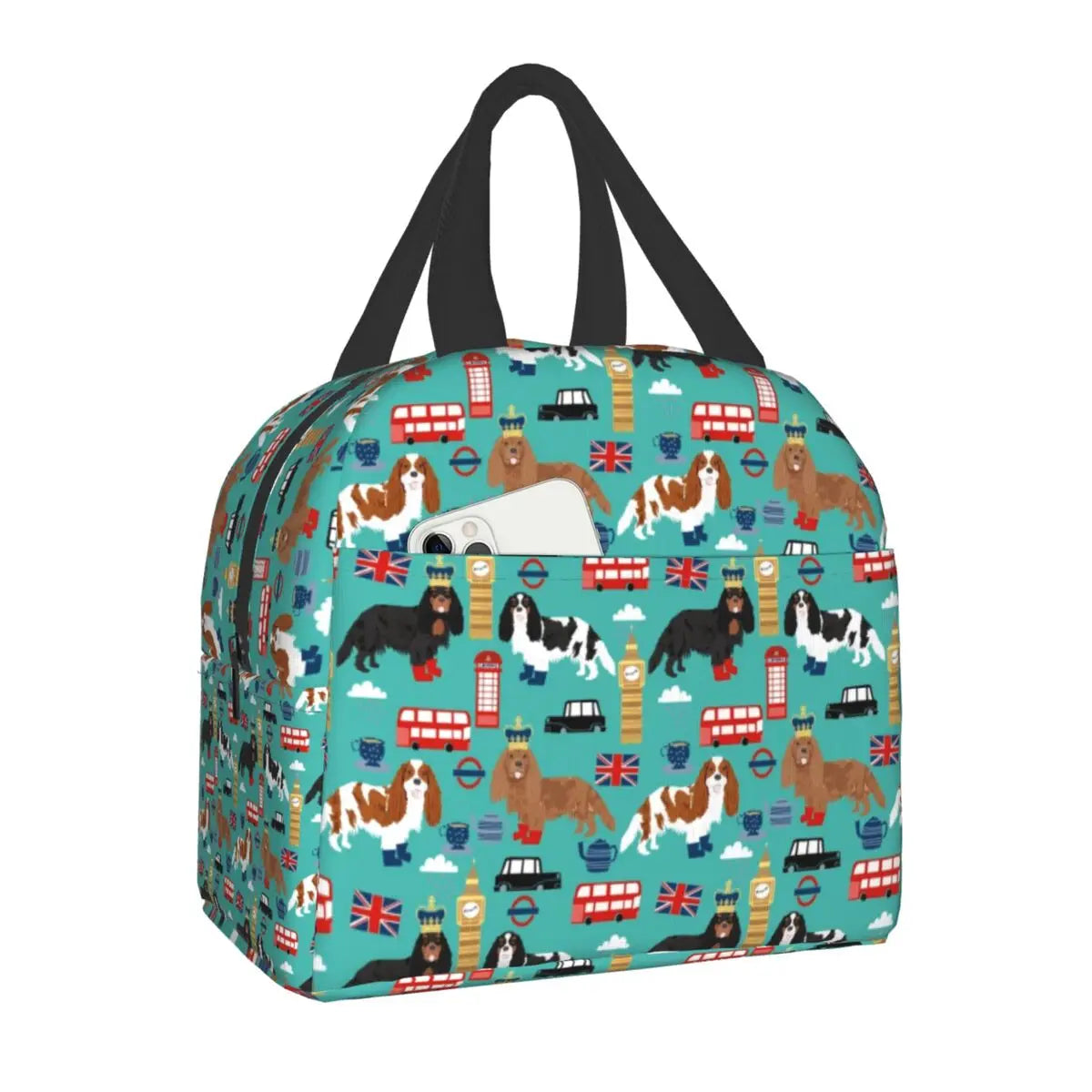 Cavalier King Charles Spaniel Dog Insulated Lunch Tote Bag for Women Portable Thermal Cooler Food Lunch Box Work School Travel