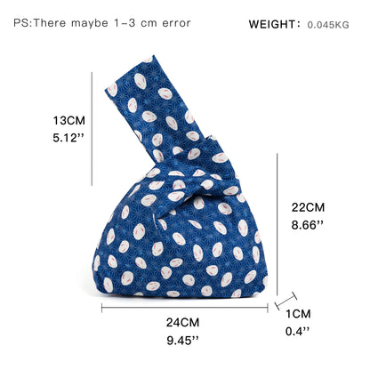 KOKOPEA Japanese Mini Portable Knot Wrist Bag Women Top Handle Bag Simple Purse Handbags Waterproof Shopping Bag Phone Key Pouch
