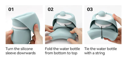 ROJECO Pet Water Bottle for Dog Cat Outdoor Foldable Puppy Dog Walking Drinking Bowl Portable Soft Silicone Travel Drinking Bowl