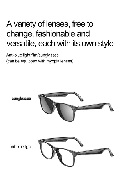 Smart Glasses Camera Remote Shoot Bluetooth Call Music Stereo Mic Men Touch Sunglasses AI Voice Assistant For Android IOS Phone