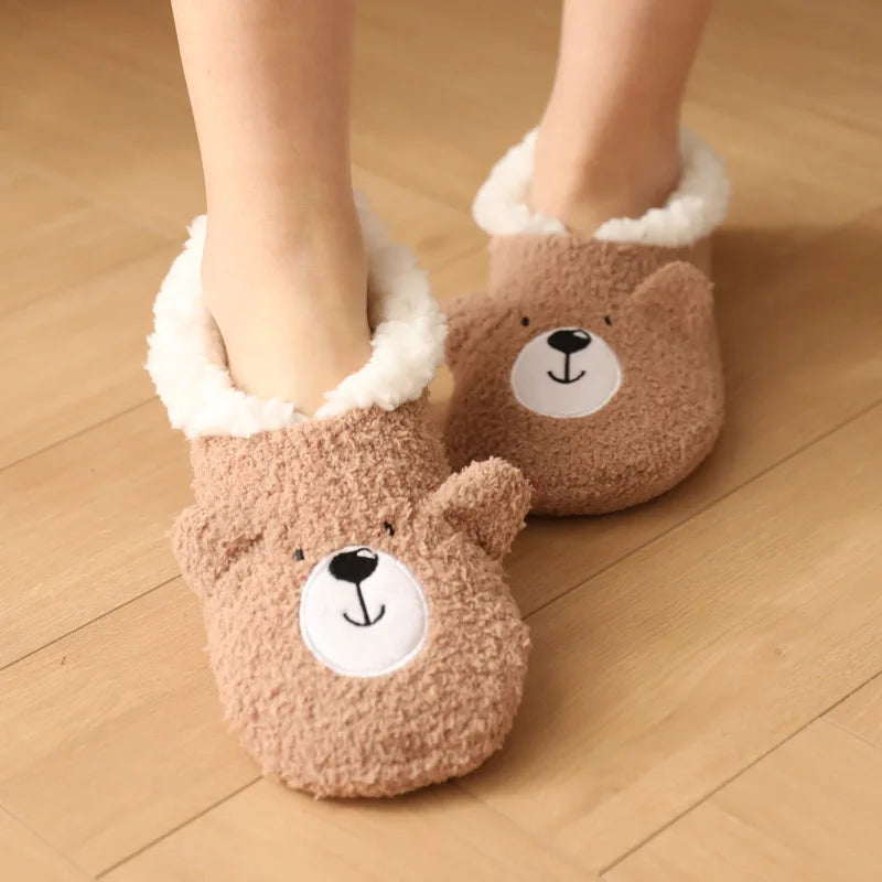 Fluffy Slippers Women winter warm Unicorn Dog Anti Slip Kawaii Fuzzy Ladies Panda Plush Soft Female Cartoon Shoes Home Indoor