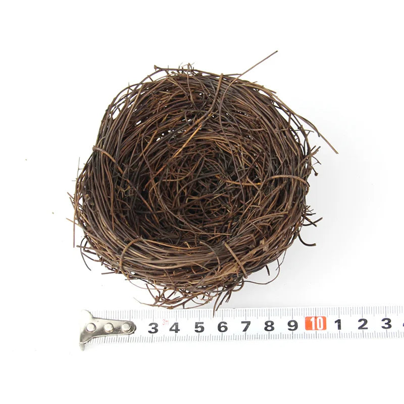 Bird Cage Round Rattan Bird Nest Easter Handmade DIY Craft Vine Simulation Bird Nest Egg Decor Props Home Garden Window Display